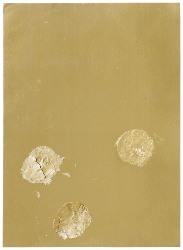 Yves Klein, Triptyque de Krefeld , 1961 (부분), 골판지에 금박, 12 ⅝ × 9 인치 (32 x 23cm)