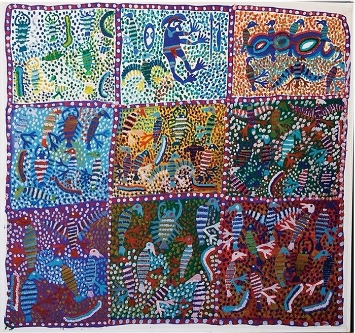 Moima Willie &Willie Gudapi. Untitled. synthetic polymer paint on canvas.135 x 128cm. (53.1 x50.4 in.)