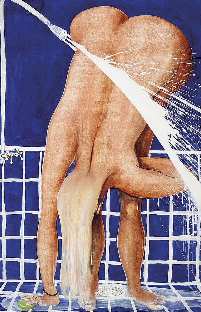 Brett Whiteley Arkie Under the Shower ,1986-1987 년 선상 기름.페인트 등173.0 x 112.0cm