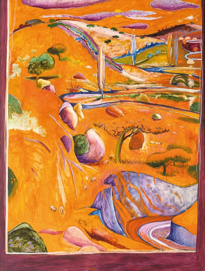 Brett Whiteley. The Paddock-늦은오후 , 1979 캔버스에 오일. 페인트 등202.0 x152.0cm 79.53x 59.84 인치