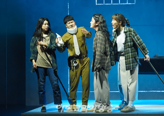 뮤지컬 '포미니츠' 프레스콜(제니 역 김수하, 뮈체 역 육현욱, 아이즈 역 김하연, 프랭키 역 노지연). 2021.04.13 ⓒ아트코리아방송 이용선 기자