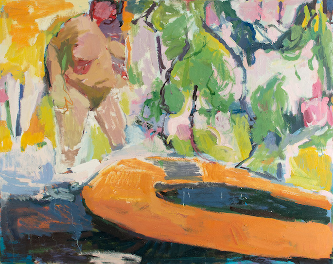A Raft Washes Ashore, 2020  Oil on canvas  48 x 60 inches