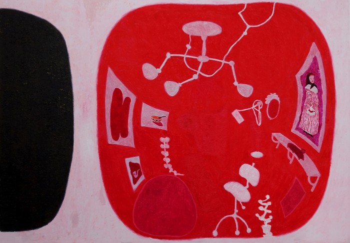 Hannu Väisänen Punainen työhuone 2, 2021 Oil on canvas130 x 188 cm 51 x 74 in HVAI_181