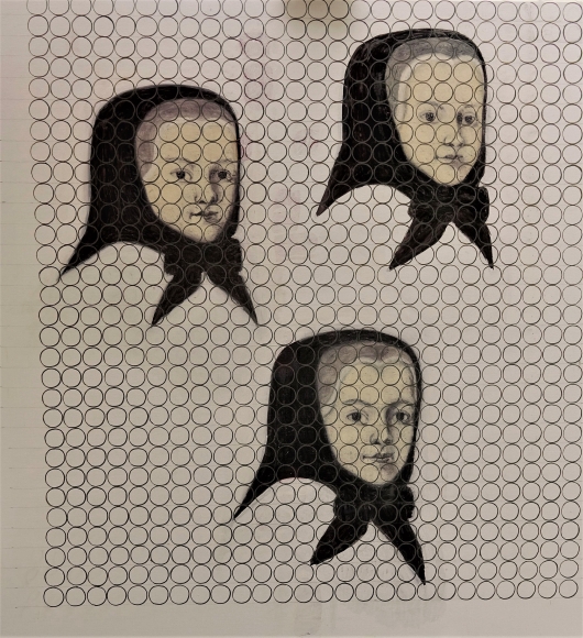 Hannu Väisänen Kolme huivipäistä, 2020 Oil on canvas130 x 120 cm 51 x 47in HVAI_169