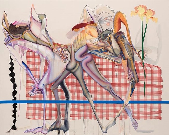 Christina Quarles. TiltShift, 2020 Acrylic on canvas 195.6 x 243.8 x 5.1 cm 77 x 96 x2 inches