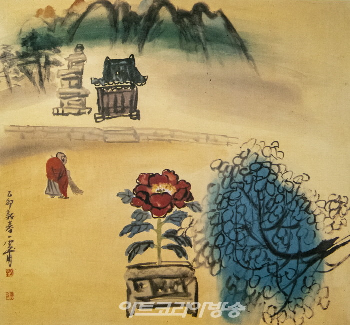 김기창 산사의 뜰 1975년