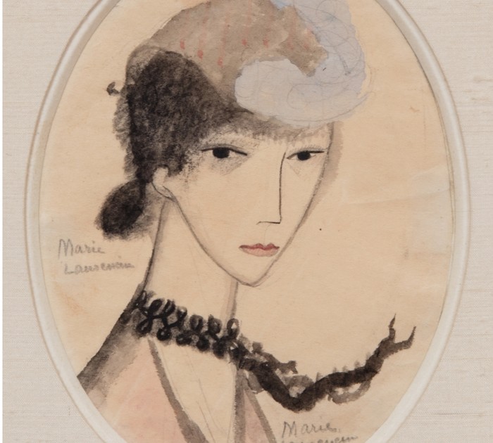 Marie Laurencin Autoportrait, 1912 Watercolor on paper 4 910 × 3 12 in 12.4 ×8.9 cm
