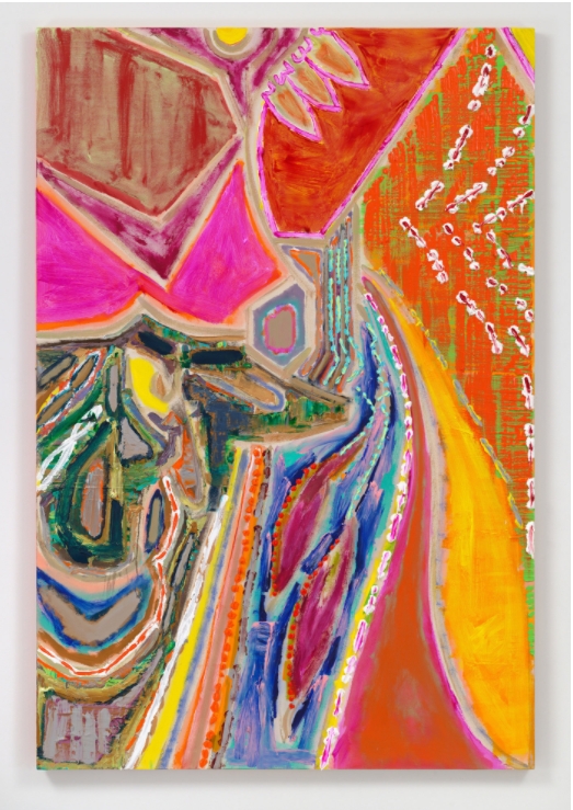 Kazumi Nakamura A Bird in its Existence 325 (Lesser Spotted Woodpecker)Picoides minor, 2016-2017Acrylic on cotton 76 12 x 51 38 inches