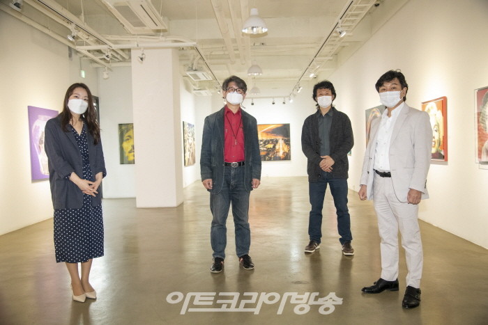 오지영 작가, 김중식 화백, 이헌영 작가, 이승근 관장