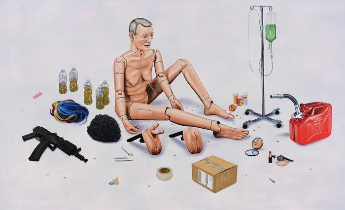 Henry Gunderson “Material Dilemma”, 2021 Acrylic on canvas 66 x 108 inches [HxW] (167 x 274 cm)