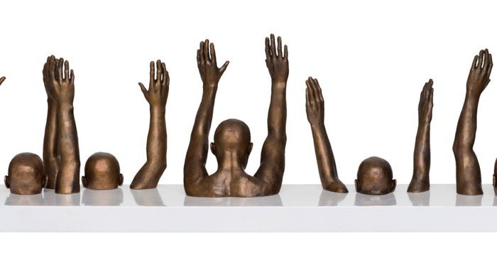 Hank Willis Thomas, Raise Up (detail), 2013. Bronze. Courtesy of the artist and Jack Shainman Gallery.