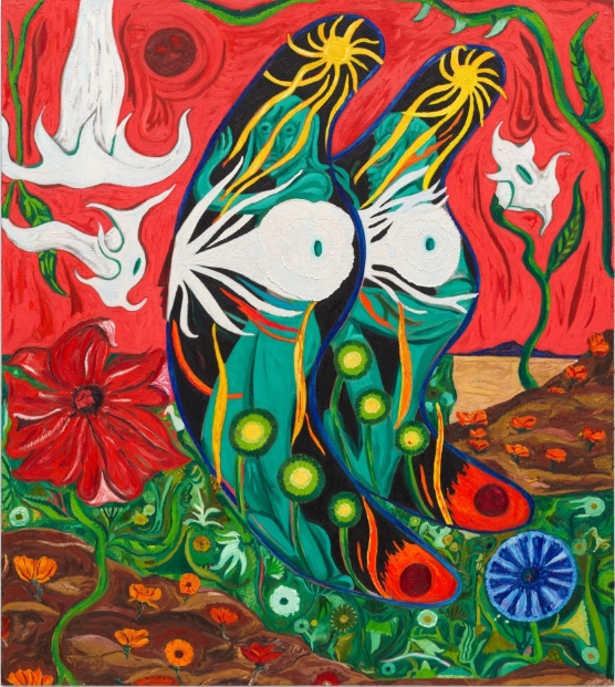 Daniel-Gibso. Butterfly 10 indio Ca. 2021. oil on canvas. 38x46x7in