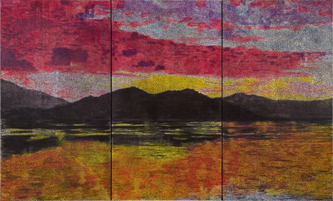Daniel Boyd. Untitled (SOAGS), 2020 oil, acrylic, charcoal and archival glue on canvas. 350 x 570 cm