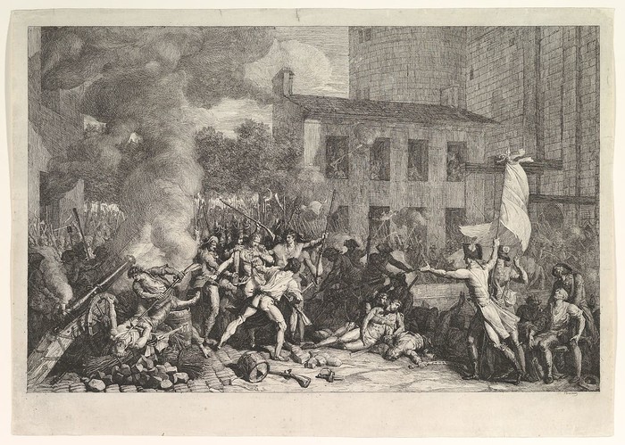 The Storming of the Bastille on 14 July 1789 (Prise de la Bastille le 14 juillet 1789)ca. 1793.1789년 7월 14일 바스티유 강습