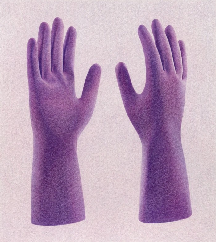 Help, 2021, colored pencil on paper, 26¾ × 24 inches, 68 × 61 cm; 33¼ × 30½ inches, 84.5 × 77.5 cm (framed)