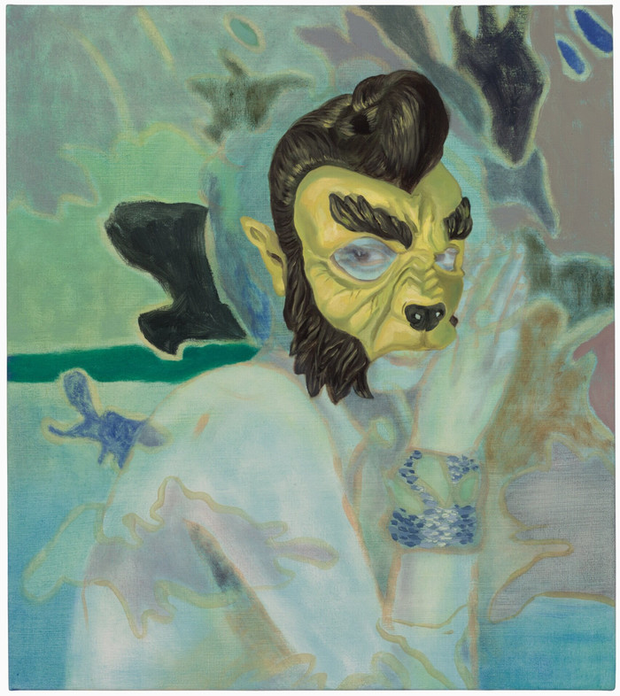 Katie Dorame Other Side-Dorothy as Werewolf 2018 oil and acrylic on canvas 18h x 16w in