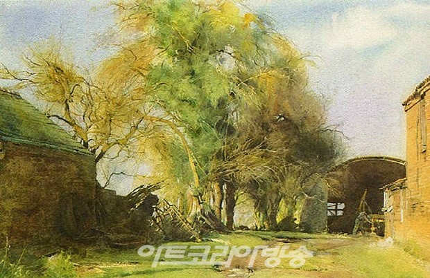 데이비드 커티스(David Curtis)의 풍경 수채화(영국 1948-)