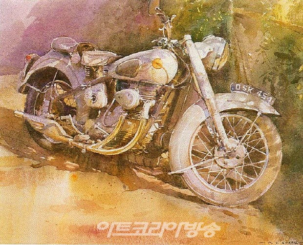 데이비드 커티스(David Curtis)의 풍경 수채화(영국 1948-)