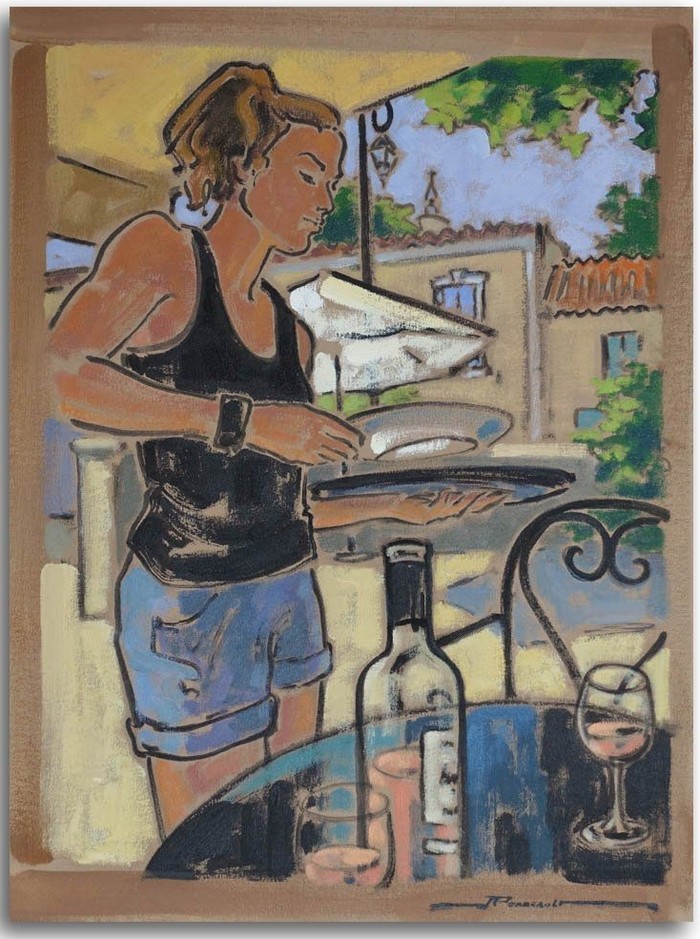 Chaleur et Rosé de Provence is a 24x18 oil on canvas painting