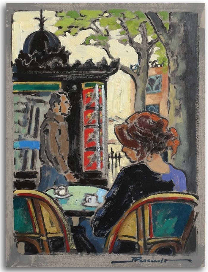 Place de Abesses à Montmartre is a 12x9 oil on canvas painting