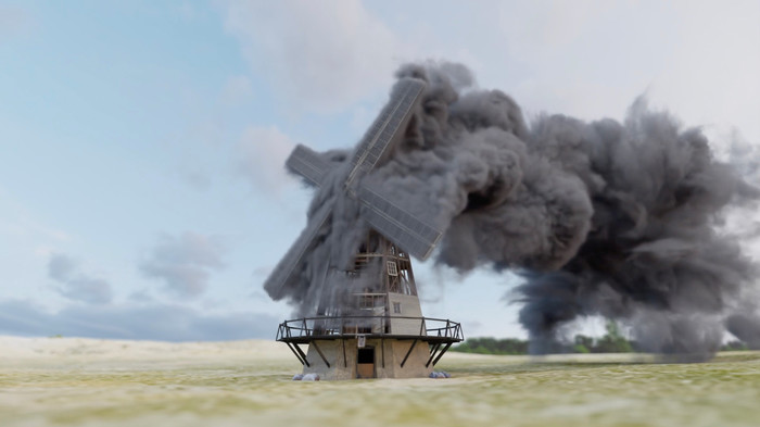 박재훈, 과열된 풍차, 3D 애니메이션, 1920×1080px, 무한 루프, 2020 제공 대안공간 루프