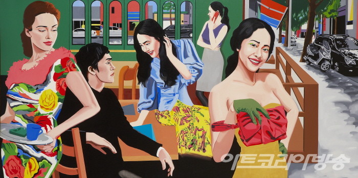 대상작가 이화백, an avenue 2, 200x100cm, oil on canvas, 2009