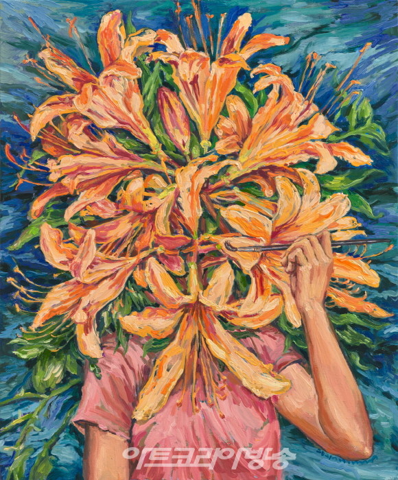 자화상_셀그(Self Portrait_ Self Drawing), 60x50cm, Oil on canvas, 2021