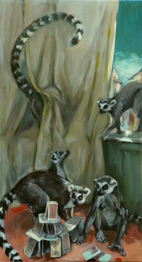 Wunderliche Entdeckung, 2019, Öl auf Leinwand, 140 x 75 cm