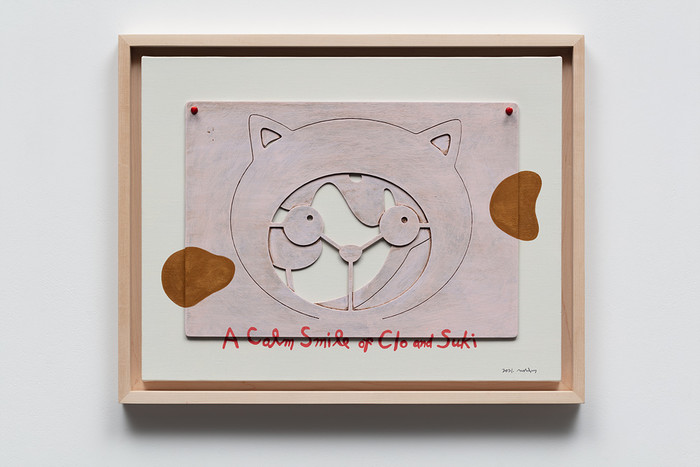 A Calm Smile of Clo and Suki, 59x46.5x5cm, milk paint on wood and canvas, 2_