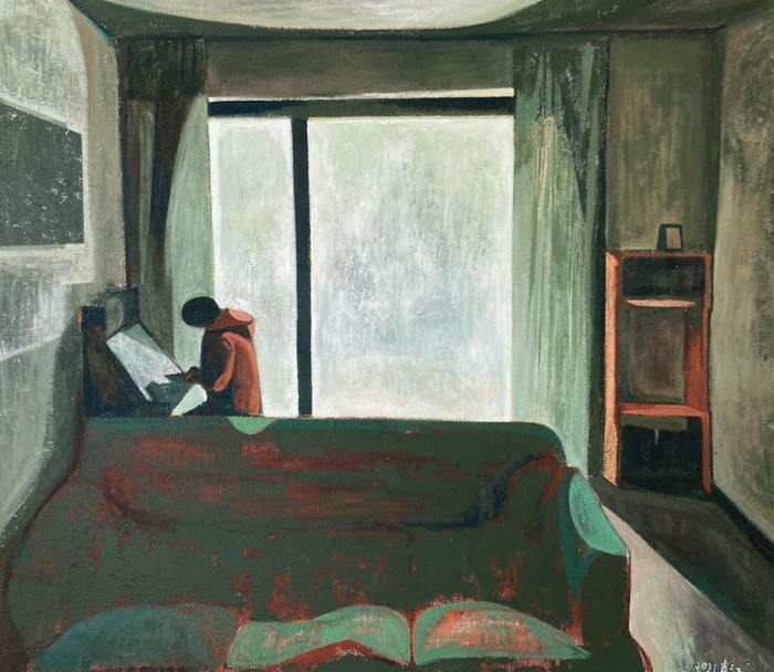 Xiao Jiang, Small Room , 2021, 캔버스에 유채, 55⅛ × 63인치; 140 × 160cm