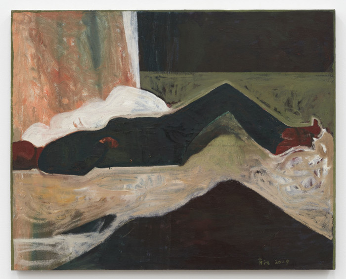 Xiao Jiang, 휴식 , 2019, 캔버스에 유채, 31¾ × 39½ 인치; 80.6 × 100.3cm