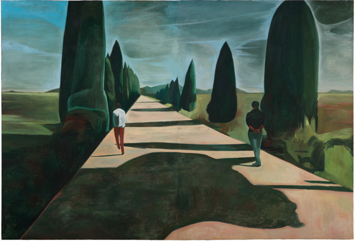 Xiao Jiang, Country Road , 2018, 삼베에 유채, 106¼ × 157½인치; 270 × 400cm