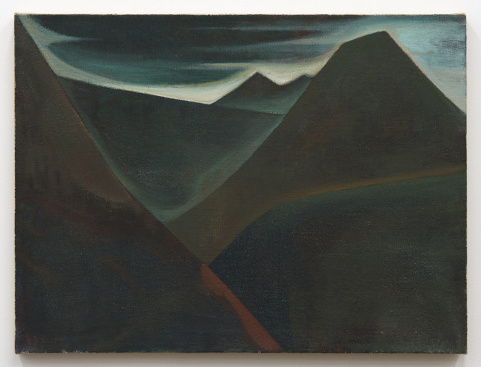 Xiao Jiang, Mountains , 2017, 캔버스에 유채, 23⅞ × 31½ 인치; 60.7 × 80cm