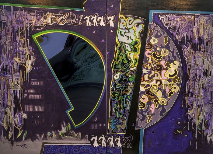 Kim mi young. The other side of reflection-variation 3. 162.2x224.2cm. mixed media on canvas. 2018