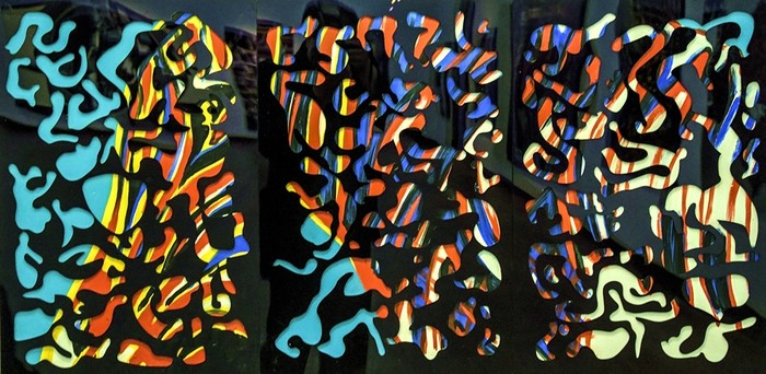 Kim mi young. The other side of reflection-variation5. 60x120cm. mixed media on pannel. 2019