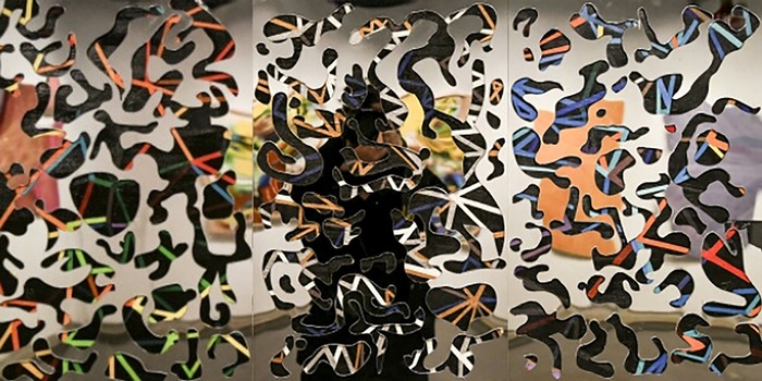 김미영작품. 반영의 이면-variation(변주)4. 60x120cm mixed media on wood pannel. 2018