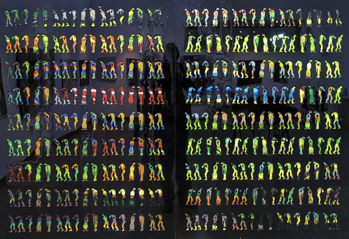 Kim mi young. The other side of reflection-꽃길. Mixed media on wood pannel. 120x170cm. 2019