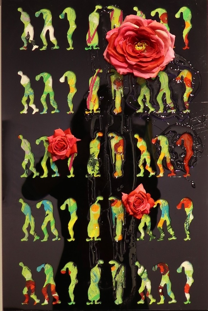 Kim mi young. The other side of reflection-꽃밭. 60x120cm mixed media on wood pannel. 2019...