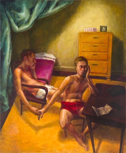 Handholding, 1990. Oil On Canvas. 54h x44.10w in (137.16h x112.01w cm)