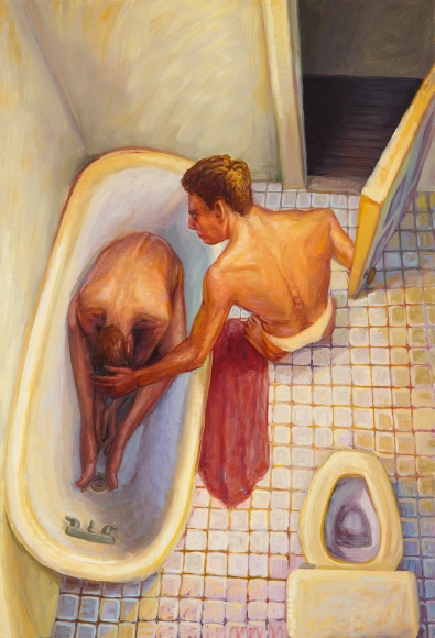 Door to Tub, 1993. Oil on canvas 65.10h x 44w in (165.35h x 111.76w cm)