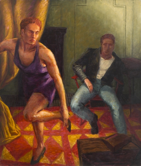 Purple Velvet Dress, 1989. Oil On Canva.54.40h x 46.10w in (138.18h x117.09w cm)