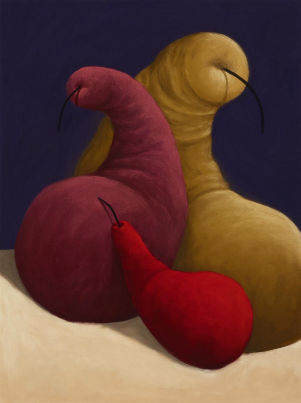 오래된 야채가 있는 정물 , 2017, 파스텔 카드에 부드러운 파스텔, 32 1 ⁄ 8 × 24 1 ⁄ 4신장; 81.5 × 61.5cm