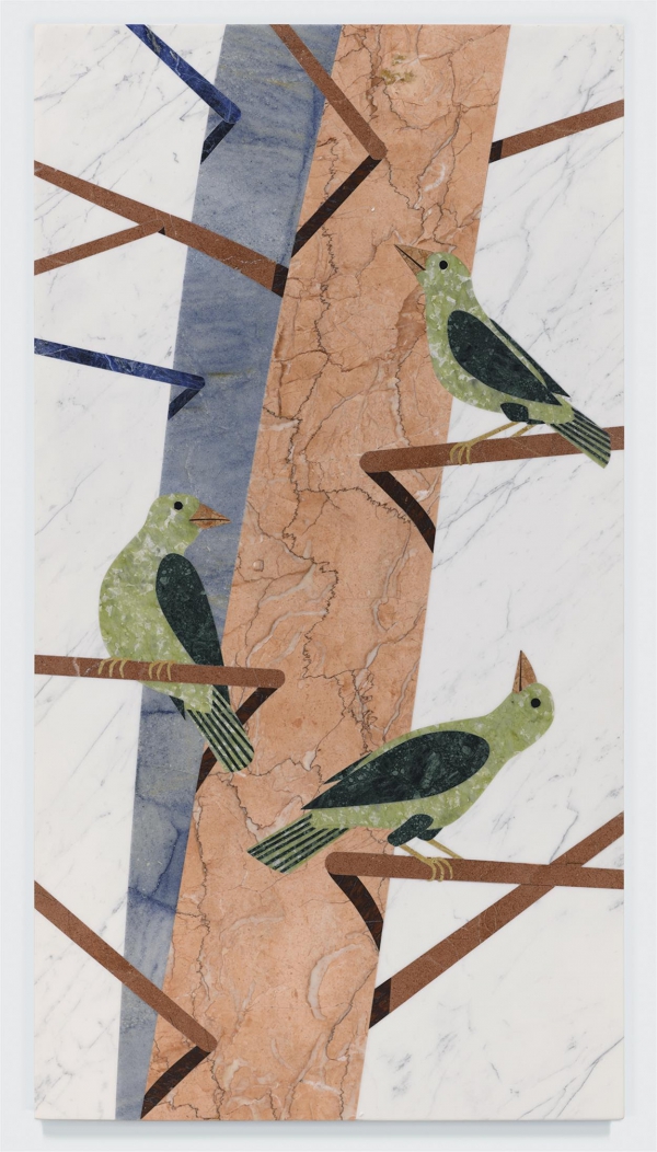 새 , 2018, 대리석, 47 1 ⁄ 4 × 25 1 ⁄ 2신장; 120 × 63.5cm