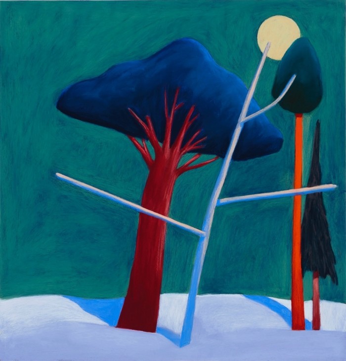 달이 있는 풍경, 2017, 파스텔 카드에 부드러운 파스텔, 23 5 ⁄ 8 × 22 5 ⁄ 8신장; 60 × 57.4cm