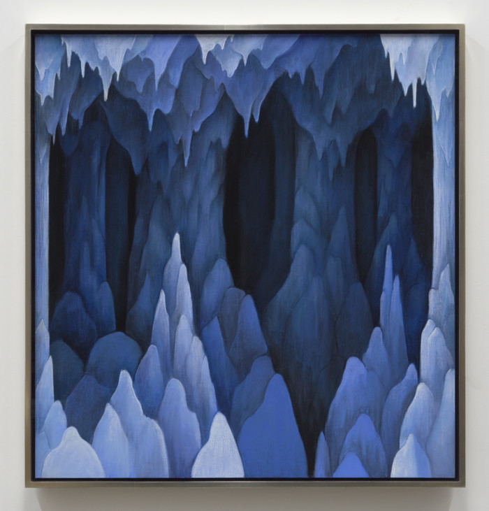 Cave , 2020, 린넨에 부드러운 파스텔, 56 × 53인치, 142.2 × 134.6cm; 58⅛ × 55⅛인치, 147.7 × 140.1cm(프레임)