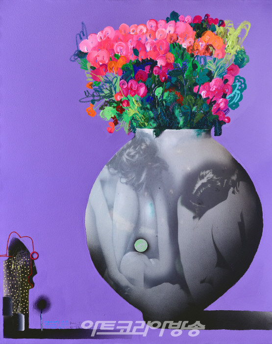 박진우 Think 162.2x130.3cm Mixed media 2021