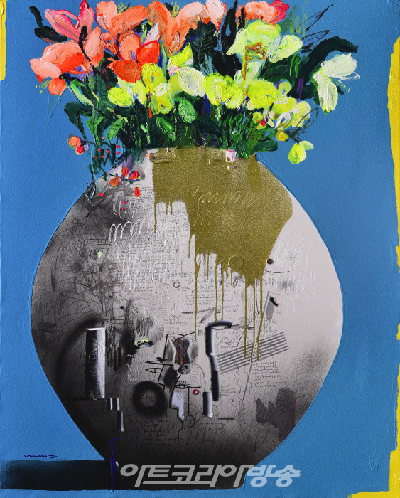 박진우 THINK-MEMORY  162.2x130.3cm   Mixed media 2021