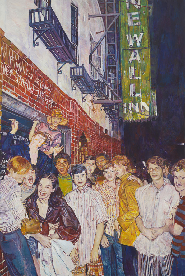 Stonewall(Fred W. McDarrah 이후) , 2018, 린넨에 유채, 60 × 40인치; 152.4 × 101.6cm