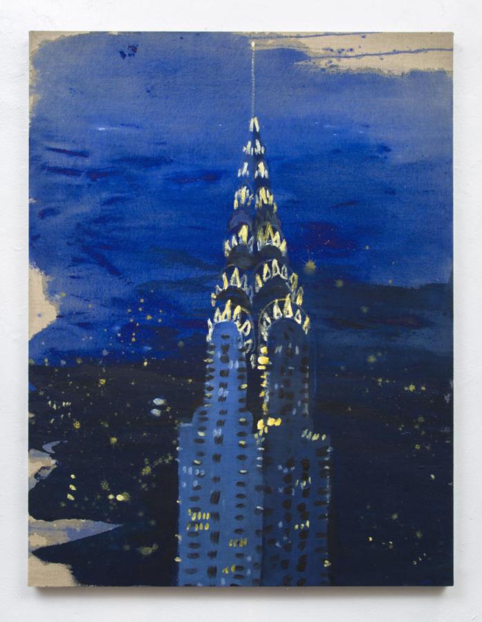 Chrysler Building, 2017, acrylic on linen, 42 × 32 inches; 107 × 81.3 cm