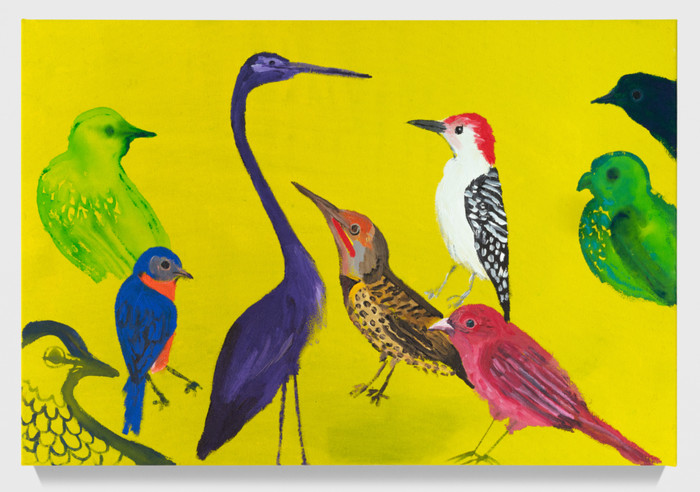 Purple Heron, 2019, acrylic on canvas, 24 × 36 inches; 61 × 91.4 cm